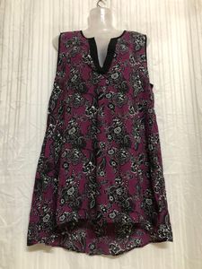 Now Purple Sleeveless Printed Dress