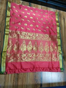 Pink silk Saree