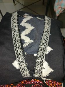 V Neck Dupatta Pant And Bottom Set