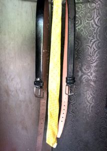 🌟Two Leather Belts and a tie for full size Adult