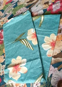 Floral Green Double Bedsheet With 2 Pillow Cover