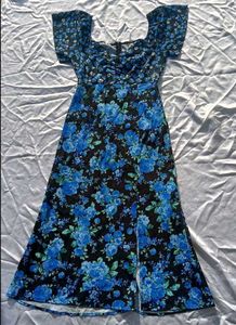 Brand New(Urbanic) Floral Blue Split A- Line Dress