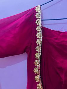 Maroon Embellished Anarkali Sets