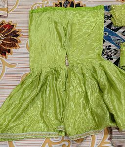 Elegant Lime Green Kurta Garara Set