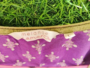 Pure cotton Melange Purple Short Kurti- Size L