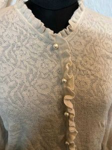 Korean Ruffle Trim Cardigan