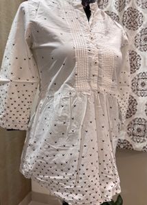 White Top With Bird Print