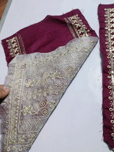 Neck Embroidery Patches Combo Of 2 Wine Golden New