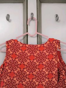 Chic Red Patterned Dress