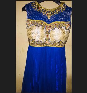 Blue Gown Suit Dupatta