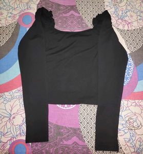 Beautiful Black Crop Top With Full Sleeves