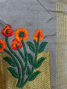 Grey Silk Saree