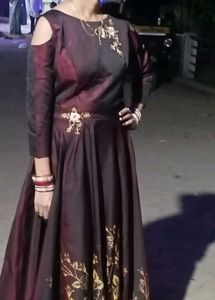 Full Flared Wine Color Gawn..