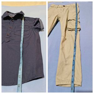 Navy Blue Shirt And Cream Pants 5-6y
