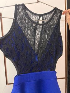 Blue &amp; Black Fit and Flare Dress