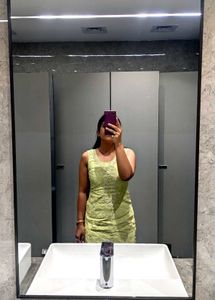 Embroidered Sleeveless Top green color