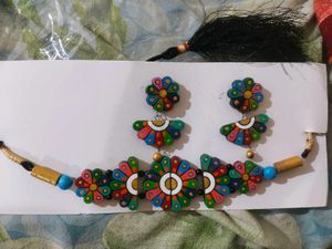 Floral clay Necklace Set