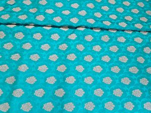 Teal &amp; Red Floral Saree
