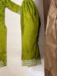 Green Embroidered Kurta Set