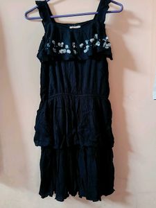 Black Tiered Dress with Embellishments