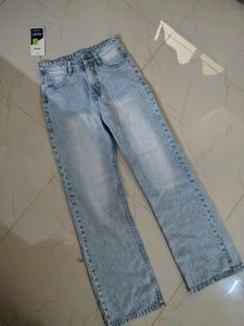 Light Blue Straight Leg Jeans
