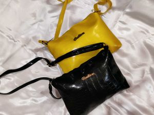 Black Croc Embossed Crossbody Bag
