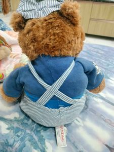 Striped Overalls Teddy Bear