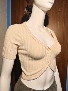 Ribbed Cropped Cardigan