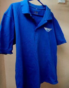 MEN POLO NECK DARK BLUE T-SHIRT