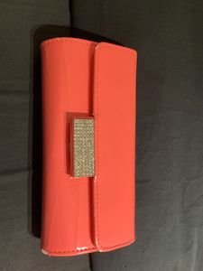 Coral Patent Leather Clutch
