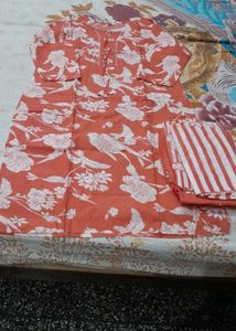 mustard colour Floral Kurta Set