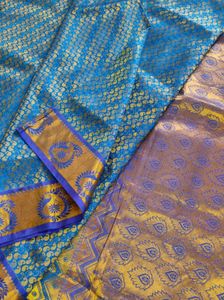Blue &amp; Gold Saree