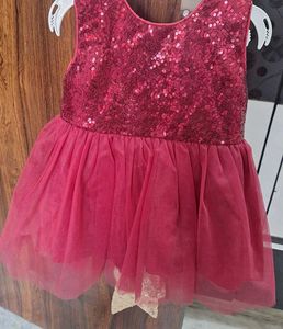 Bow Embellished Party Dress Comes  With HEADBAND