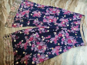 Designer BRAND NEW Crop Top With Sharara , Convertible To Cold Shoulder Or Regular Ruffle Sleeves , Georget, Mirror Work Size- XL,With Expandable Zip