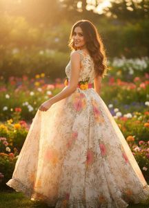 Floral Girl&#39;s Party Dress