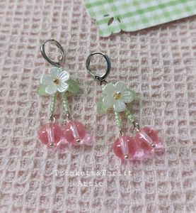Pastel Dream Cherries &amp; Blooms Earrings