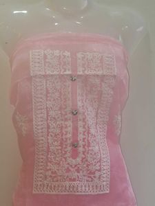 Pink Embroidered Dress Material without duppta