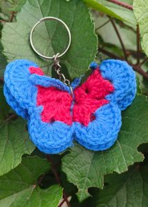 Crochet Butterfly Keychain - Handmade