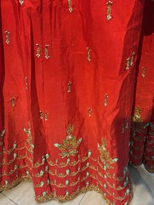 Red Pure Silk Handwork  Lehenga Choli