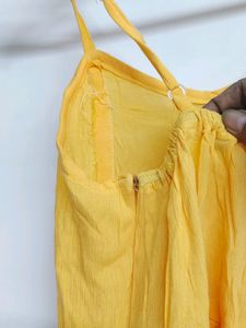 Yellow Short Peplum Top For Girls