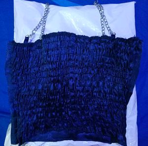 Blue Corset &amp; Black Skirt