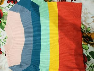 Trendy New Rainbow Crop Top