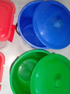 Plastic Storage Containers &amp; Buckets 5ps combo new