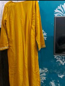 Elegant Mustard embroidery Kurta