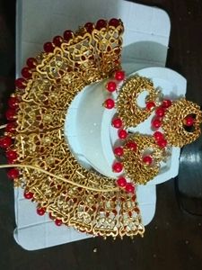 karvachauth special red jwellery set