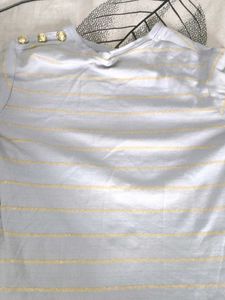 Striped Gold Accent Tee
