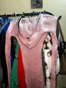 Pink Knit Bodycon Dress