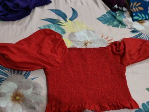 Red Puff Sleeve Top