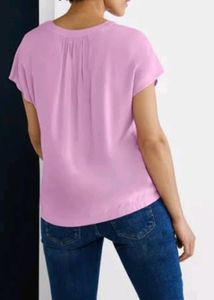 Street One V-Split Neck Viscose Blouse, Pink