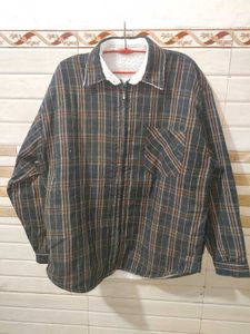 Men&#39;s Sherpa Lined Cotton Flannel Shirt Jacket